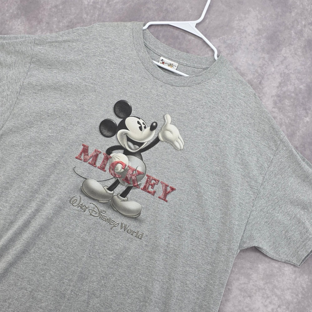 Walt Disney World Mickey Mouse Graphic T-Shirt Gray Heather‎ XL Short Sleeve